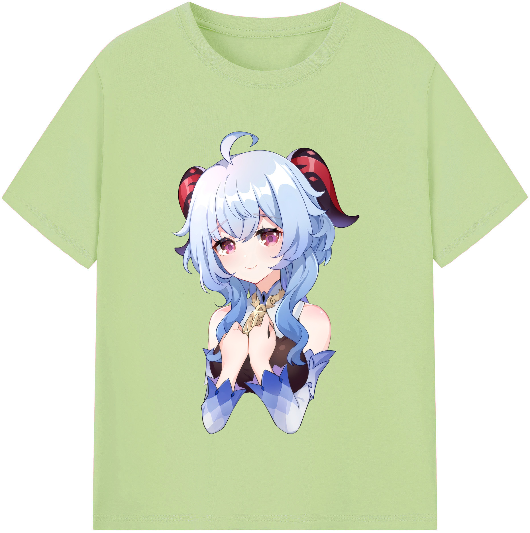 げんし神 甘雨 かんう genshin Ganyu 綿100％半袖Tシャツ（フロントプリント）